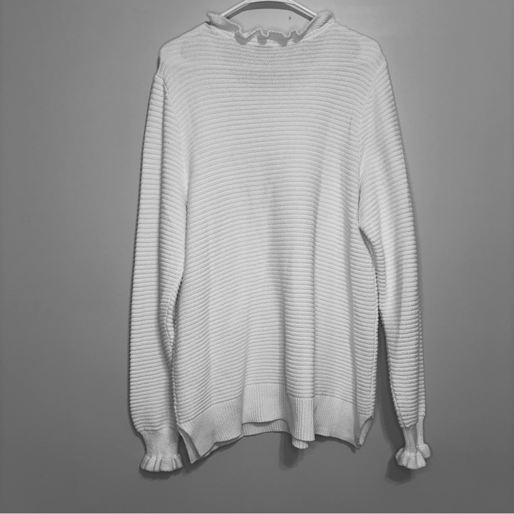 Crown & Ivy White Ruffle Sweater - Picture 2 of 5